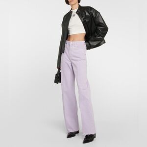 Frame Le High N Tight Wide Leg Jeans in Washed Lilac